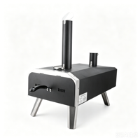 Four à pizza rotatif portable de 12 pouces en acier inoxydable pour l'extérieur, idéal pour le jardin, la cour, le camping et les barbecues