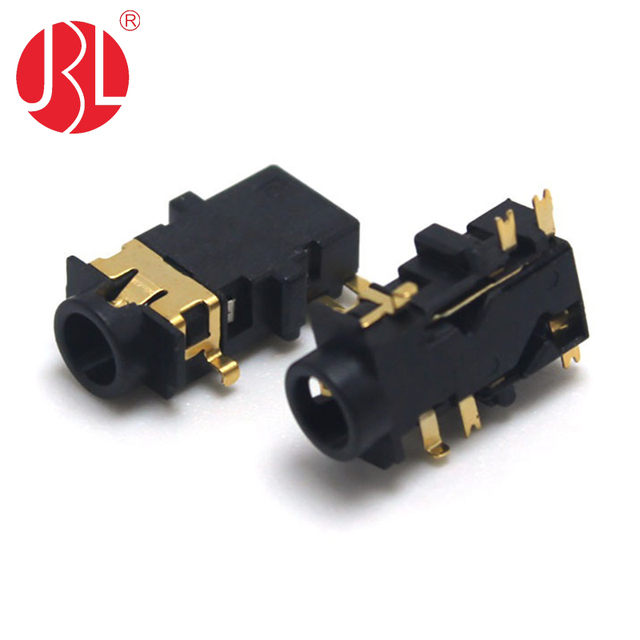 PJ-3160CW 3.5mm Mid Mount Audio Jack SMD Through Hole Board Cutout Connector