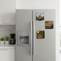 Nouveau Haut-parleur Coran rechargeable en gros, Aimants de réfrigérateur à sublimation, Lecteur de musique magnétique Art Déco en fibre de bois, Cadeaux pour mariages
