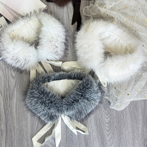 Nouvelle Écharpe <span class=keywords><strong>Snood</strong></span> Longue Hiver 2026 <span class=keywords><strong>en</strong></span> <span class=keywords><strong>Fausse</strong></span> <span class=keywords><strong>Fourrure</strong></span> de Renard avec Col Ruban et Bordure <span class=keywords><strong>en</strong></span> <span class=keywords><strong>Fourrure</strong></span> pour Femme - Product Image 1