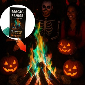 Pack de flammes magiques pour Halloween Paquets de feu à couleur changeante pour foyer hanté et feu de camp effrayant s'allume les nuits - Product Image 1