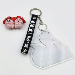 Vente en gros de porte-clés personnalisés en caoutchouc silicone PVC avec anneau métallique - Product Image 3