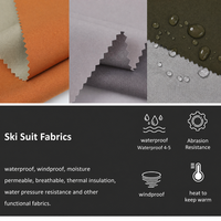Tissu de veste de ski en Taslan double couche entièrement mat laminé avec film TPU blanc, 190 GSM, imperméable JIS 10K/10K, tissu nylon WBK637-1