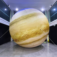 Globo Inflable Gigante de 15.5 Pies con Iluminación LED, Tema Espacial de Luna, Globo Publicitario Inflable, Decoración de Planeta Inflable