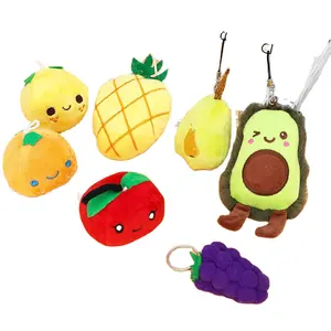 1936 Small Cute Stuffed Plush Toys Colorful Fruits Soft Keychains Kids Handbag Pendant Birthday Christmas Fruit Plush Toys
