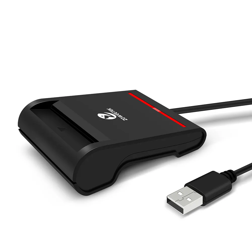 ZOWEETEK CAC/ID/ICチップカードリーダーシングルスロットUSB2.0CCIDクレジットカードリーダーライター