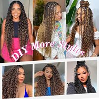 Urbeauty Miracle Knots Feather Crochet 18 pouces 100% Cheveux Humains Naturels 100 Brins Ondulations Profondes Tresses Bohèmes Pré-bouclées Sans Nœuds Couleurs