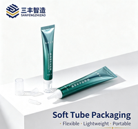 Tube souple PE personnalisé avec impression légère et applicateur compte-gouttes, capuchon extérieur transparent pour cosmétiques, huiles essentielles, gels réparateurs pour la peau