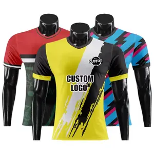 Stampa Logo personalizzata di alta qualità maglia da calcio uniforme manica Raglan Vintage abbigliamento sportivo tuta da calcio per uomo camicie