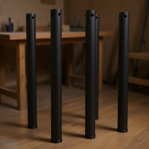 Juego de 4 Patas Ajustables de Hierro Negro para Muebles, 34.3 Pulgadas de Altura, para Mesas - Product Image 2