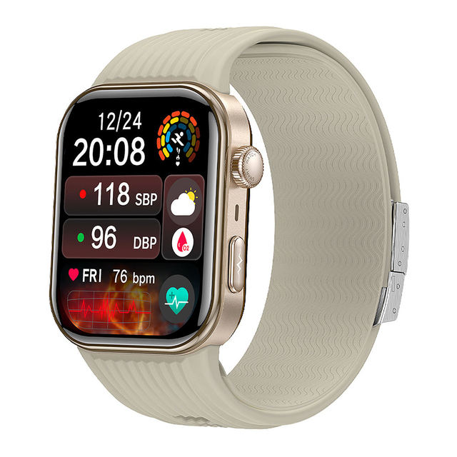 ECG AMOLED Screen BT Calling SpO2 Body Temperature Monitoring SOS S191 Smart Watch with Air Pump Blood Pressure