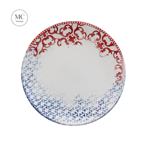 Boda hotel vajilla <span class=keywords><strong>de</strong></span> fiesta suministros <span class=keywords><strong>de</strong></span> lujo patrón azul y rojo cubiertos vajilla platos para la despedida <span class=keywords><strong>de</strong></span> soltero - Product Image 3