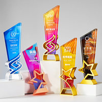 Nuevo Trofeo de Cristal Personalizado, Estrella de Cinco Puntas, Reconocimiento de Equipo, Estrella de Luz, Compromiso del Equipo, Premios de Competición, Medalla de Metal