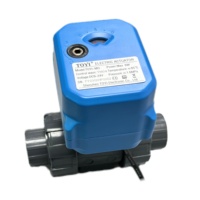 Katup Bola UPVC Mini Elektrik DC12V/24V Bermotor Normal Buka/Tutup untuk Tangki Air Irigasi OEM TOYI TM0