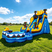 Parc aquatique gonflable pour enfants, toboggan portable d'extérieur, piscine, installation rapide, amusement estival, trampoline de jardin