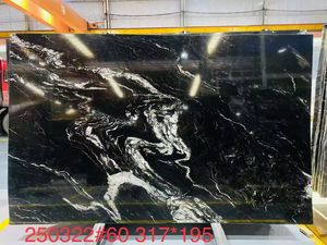 Losas de Granito Negro Jet Mist de Lactea Via Brazil para Encimeras de Cocina con Vetas Blancas y Negras, Granito Snow - Product Image 5