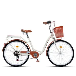 구모델 26 인치 성인 자전거 염가 컴포트 시티 바이크 콤팩트 시티 바이크 26 bicicleta de ciu 포함 바스켓과 뒷좌석 포함