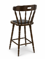 Tabouret de bar commercial en bois massif avec siège rembourré en PU, chaise haute pour bistrot, café, hôtellerie, mobilier de projet