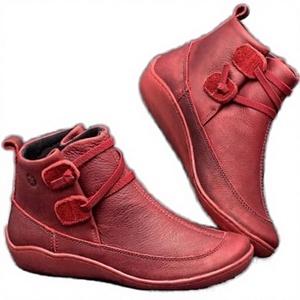 Bottes Chelsea plates pour femme, nouvelle collection automne-hiver 2026, style britannique, avec fermeture éclair latérale, tige en PU, talon solide en caoutchouc, grandes tailles - Product Image 3