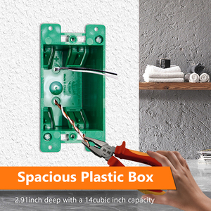 Caja Eléctrica Impermeable <span class=keywords><strong>de</strong></span> 1 Módulo para Interruptor <span class=keywords><strong>de</strong></span> Pared <span class=keywords><strong>de</strong></span> PVC, Envío Rápido desde EE. UU., Caja <span class=keywords><strong>de</strong></span> Conexiones para GFCI, Resistente a la Intemperie, Certificación ETL - Product Image 6
