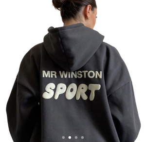 Sweat à capuche en coton respirant de haute qualité pour femme, coupe oversize, motif graphique, vêtement d'extérieur décontracté pour l'hiver, logo personnalisé - Product Image 1