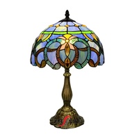 Lampe de table décorative rétro de style européen en verre teinté sur mesure, fabriquée en Chine, vente en gros, soudée à la main, lampe de bureau LED