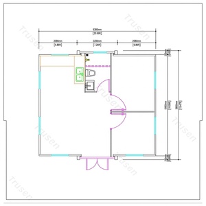 Contenedor Moderno Chino Estándar de Instalación Rápida, Expandible, Apartamento Móvil Desmontable de 20 pies <span class=keywords><strong>con</strong></span> Techo de Terraza - Product Image 2
