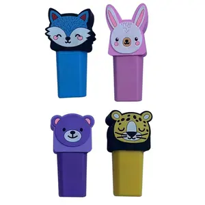 Novelty Animal Shape Highlighter Pen,Rabbit Fox Bear Leopard Mini Highlighter Marker