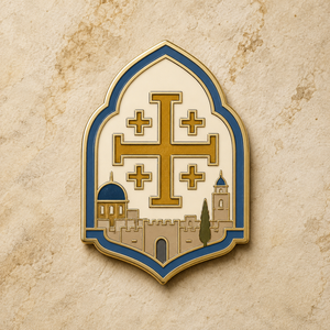Vente en gros de pin's en émail personnalisés de haute qualité, croix de Jérusalem d'Israël, badge de la Sainte Ville, héritage religieux, pin's de revers en métal pour le <span class=keywords><strong>voyage</strong></span> - Product Image 3