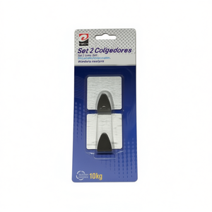 MNJ Wall Hooks Set 2pcs 10kg Adhesive Backing For Heavy Duty Use - Product Image 1