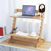 Grote opvouwbare bamboe tripod bureauconverter laptop computer monitor desktop verhoger standaard draagbaar