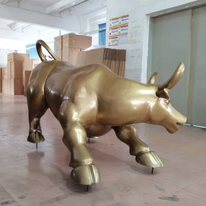 Escultura de Toro <span class=keywords><strong>Dorado</strong></span> de Acero Inoxidable de Tamaño Personalizable para <span class=keywords><strong>Hotel</strong></span>/Centro Comercial/Decoración de Arte Público Moderno - Product Image 4
