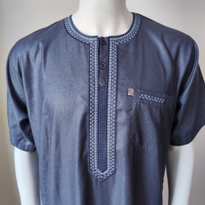 أثواب وجبة رجالية مغربية بتطريز إسلامي، عباية سادة على الموضة العربية السعودية - Product Image 3