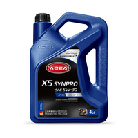 Huile moteur entièrement synthétique X5 SYNPRO 5W-30 API SN, contrôle des boues, résistance à l'oxydation, lubrifiant moteur longue durée