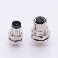 Adaptateur de prise à verrouillage frontal M8 en cuivre rond avec boîtier ABS, connecteur de capteur 60V 3A pour soudure/PCB