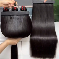 Cheveux humains indiens bruts 100 % naturels, style personnalisé, longue ondulation, cuticules alignées, mèches de cheveux vierges