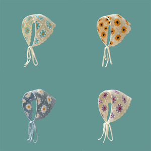 BELLEWORLD Bandana a Maglia all'Uncinetto alla Moda, Sciarpa Triangolare Floreale, Turbante, Fasce <span class=keywords><strong>per</strong></span> Capelli <span class=keywords><strong>per</strong></span> Ragazze, Accessori <span class=keywords><strong>per</strong></span> Capelli - Product Image 5