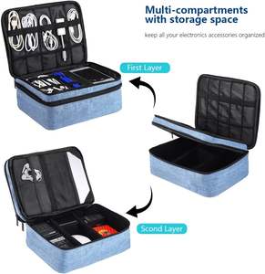 Échantillon gratuit : Sac de rangement pour gadgets, organiseur de câbles de voyage, pochette portable pour accessoires électroniques, sac de transport - Product Image 3