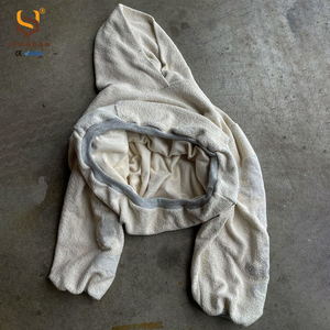 Custom Unisex Winter Zip-Up Oversized Baggy Polar Fleece Fur Cotton <b>Thick</b> Sherpa Kangaroo 400 Gsm 100% Cotton Heavy Hoodie - Product Image 3