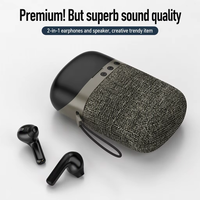 Speaker dengan Earphone TWS, Earphone Olahraga Tahan Lama, Earphone Bluetooth In-Ear, Speaker Bluetooth Stereo 2-in-1