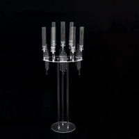 Zhuoyun bonne qualité événement vacances Table décoration bougeoir Transparent acrylique mariage pièce maîtresse