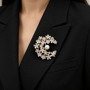 Broche de Perlas con Borde de Cuentas para Vestido Casual de Verano, Blusa, Cuello, Accesorio Ligero para Uso Diario - Product Image 2