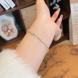 <span class=keywords><strong>Bracelet</strong></span> tennis en diamant de laboratoire, <span class=keywords><strong>or</strong></span> jaune 18 carats, pavé de diamants étincelants pour femme, éclat doux et scintillant, bijou raffiné, cadeau - Product Image 4