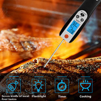 Thermomètre de cuisson à viande à sonde pliante à lecture instantanée CH-207 avec minuterie Thermomètre de cuisine numérique portable
