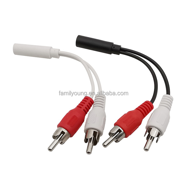 10cm Aux Cable Stereo 3.5mm Female Jack to Dual RCA Male Plug Adapter Connector Cable 3.5mm to RCA Y Splitter Audio Cable