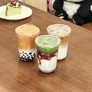 Custom Clear PET Single Wall 90mm Diameter Plastic <strong>Cup</strong> with Lids and Straws for <strong>Takeaway</strong> <strong>Coffee</strong> Juice Cold Beverages - Product Image 2