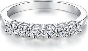 Anello di Lusso S925 in Argento <span class=keywords><strong>Sterling</strong></span> Placcato Oro Bianco per Donna con Design a Cupola Elegante e Moissanite Certificata GIA - Product Image 4