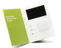 Brochures vidéo sur l'immobilier IPS HD de taille A4 personnalisée Écran Lcd de 7 pouces Carte vidéo Carte postale vidéo Livre vidéo numérique