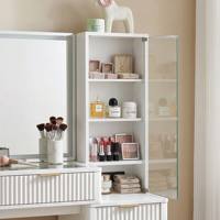 Table de toilette intelligente avec miroir et éclairage réglable, rangement organisé pour la chambre à coucher