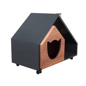 Furnitur rumah kucing dalam ruangan, furnitur kayu dengan tempat cakar kucing <span class=keywords><strong>Sisal</strong></span> rumah kucing kayu polos kustom - Product Image 4